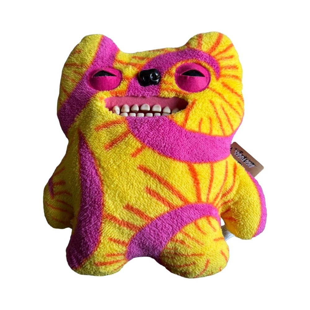 Zuru Fuggler Bigg Fuggs XL Old Tooth Plush Pink Yellow Tie Dye Monster‎ New NWT